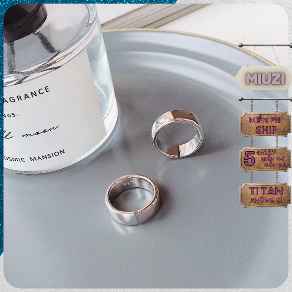 Nhẫn nam nữ bản trơn basic,nhẫn unisex Miuzi TS066