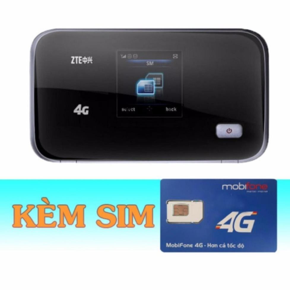 Thiết Bị Phát Wifi 3G/4G ZTE MF93D+Sim 4G Mobifone 19GB/ 2 tháng - STN