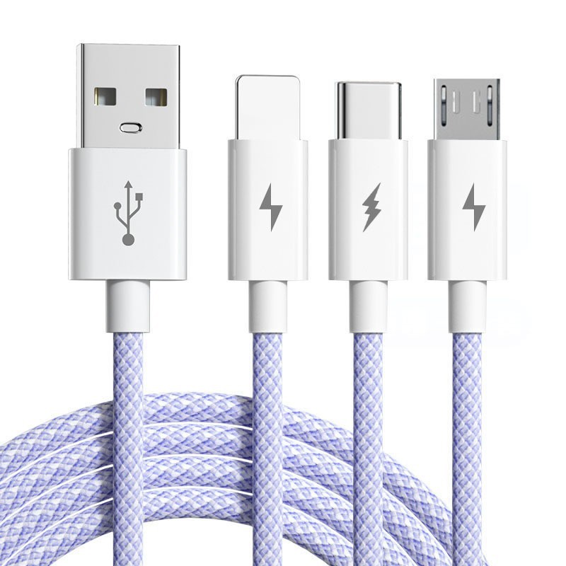 Dây Cáp Sạc Nhanh 66W 3 Trong 1 USB type C 1.2M 6A Cho iphone
