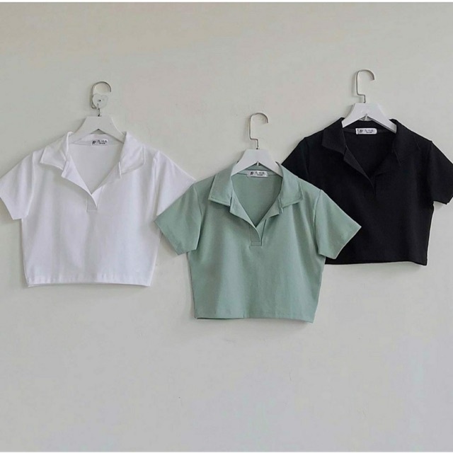 Áo croptop polo ngắn tay có cổ nữ, áo thun nữ có cổ trẻ trung năng động nhiều màu -ACTN01