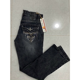 Quần jeans nam chỉ nổi ông địa túi nắp hộp rock xám tay cao cấp .