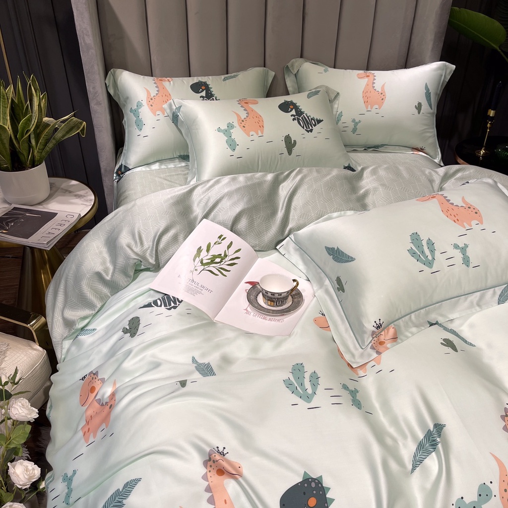 Bộ Chăn Ga Gối Lụa Tencel Cao Cấp Sét 4 Món Siêu Sang Xịn Mịn Mát
