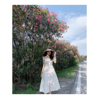 Đầm maxi 2 dây xếp li đi biển