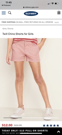 Quần Short Bé Gái Kaki Basic