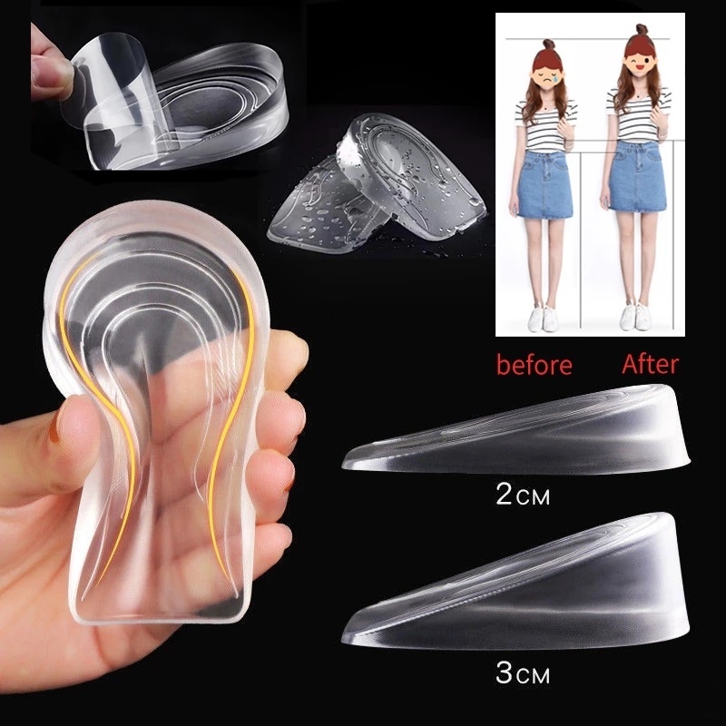 2 Đệm lót giày tăng chiều cao bằng nhựa mềm vô hình cho nam nữ