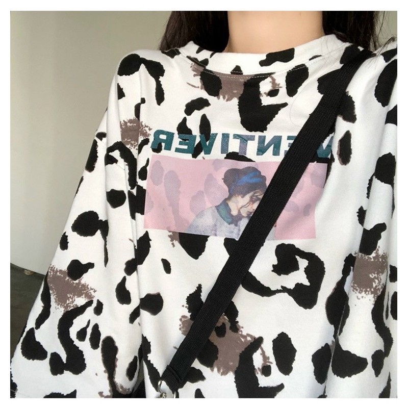 Áo thun cộc tay bò sữa form rộng nam nữ unisex áo tay lỡ ulzzang thun mát cô gái