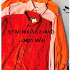 Free ship - Sơ Mi Nhung Tăm Unisex 2hand Vintage , Bụi , Chất - Mẫu 4 - dosi2do