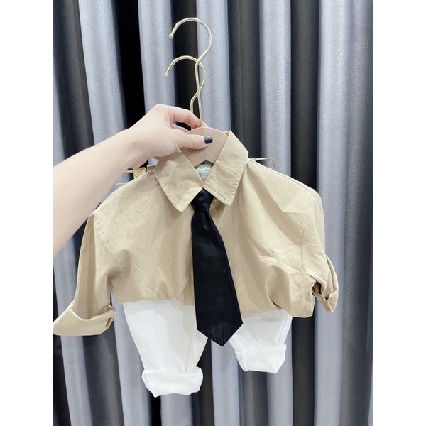 Áo sơmi bé trai kèm cavat