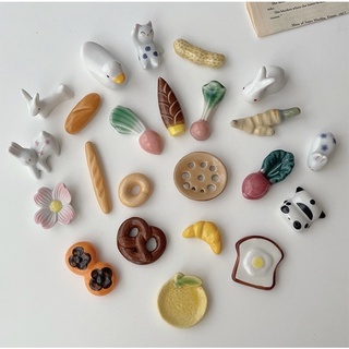 (CÓ SẴN) Gác đũa gốm sứ hình chó mèo xinh xắn, rau củ quả trái cây dùng trang trí bàn ăn, decor đáng yêu dễ thương