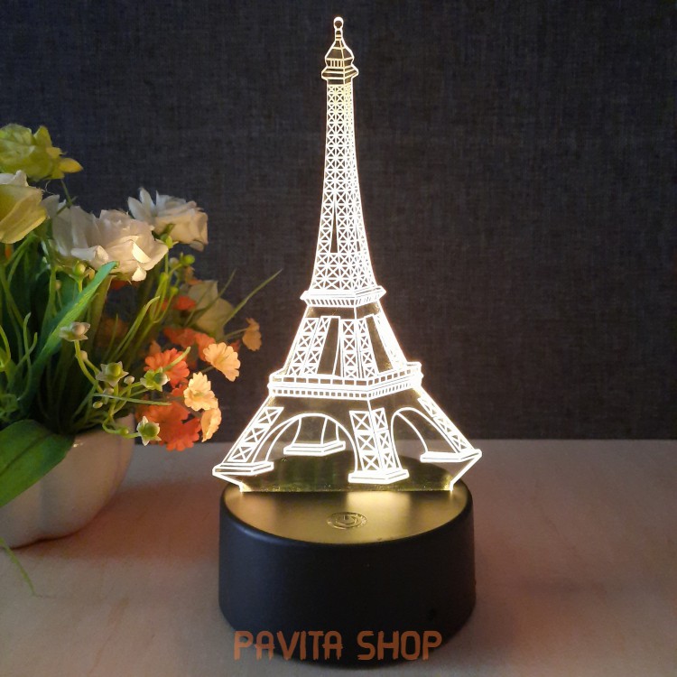 Đèn ngủ LED 3D Tháp Eiffel - Quà tặng sinh nhật độc đáo, ý nghĩa cho bạn gái, bạn trai - Đèn trang trí đẹp