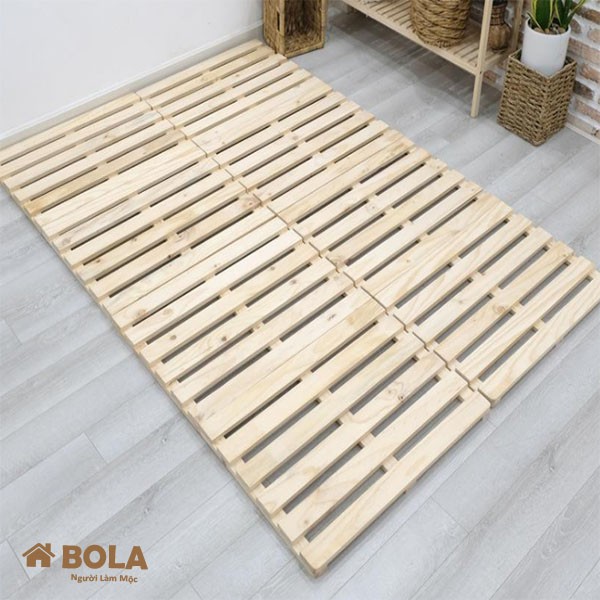 Giường Ngủ Pallet 1m2 Gỗ Thông Gấp Gọn Bola