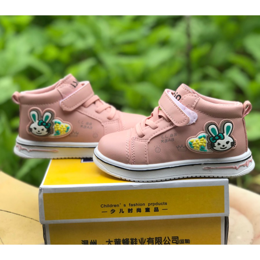 (Siêu sale) Giày thể thao cho bé - Bốt thể thao thỏ cho bé gái hàng Quảng châu cao cấp có đính thỏ dễ thương mã mới 1396