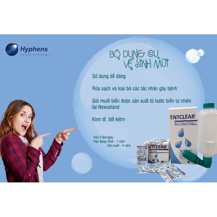 [CHÍNH HÃNG] BỘ DỤNG CỤ VỆ SINH MŨI CHO CẢ GIA ĐÌNH  ENTCLEAR NASASAL WASH BOTTLE #MYPHAMGIARE