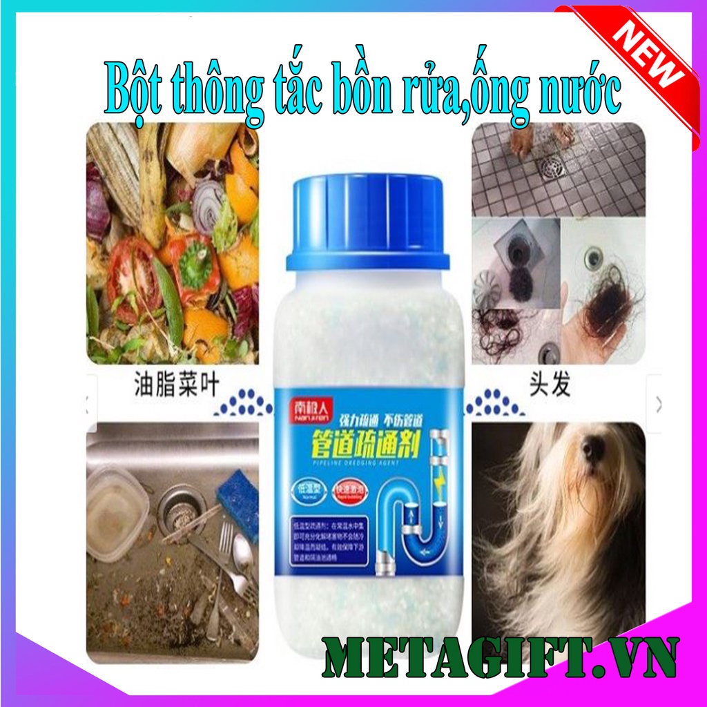 Bột thuốc thông tắc cống bồn rửa mặt rửa chén bát bồn cầu đường ống nước cực mạnh siêu thần thánh