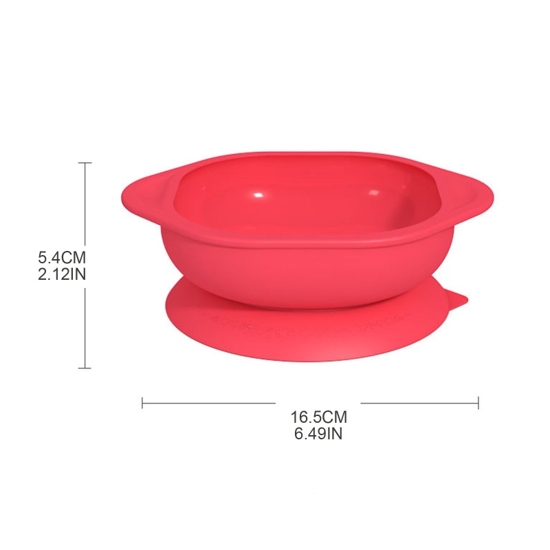 Bát Ăn Dặm Bằng Silicone Không BPA Màu Trơn Có Giác Hút Cho Bé Sơ Sinh