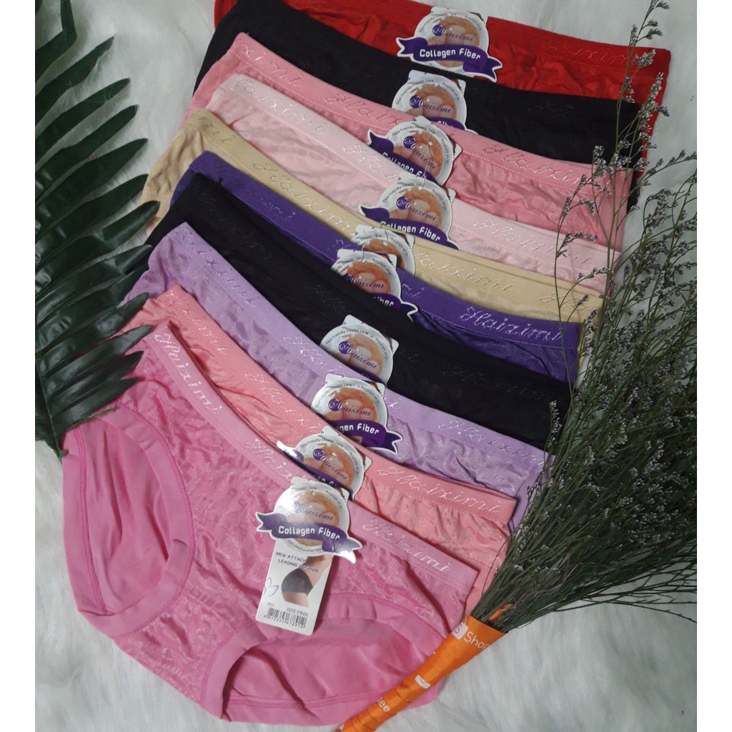 Sét 10 Quần lót cotton nữ phối gấm xinh 1214