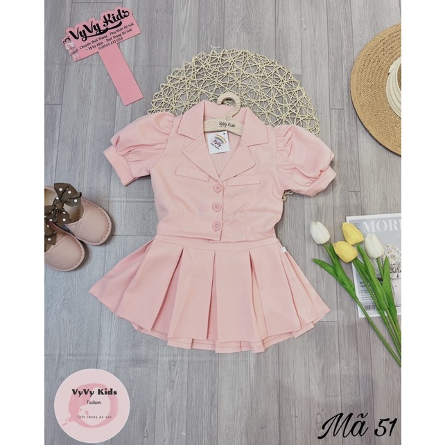 ⚡𝑭𝑹𝑬𝑬 𝑺𝑯𝑰𝑷⚡ Set bé gái, đồ bé gái, set vest bé gái chân váy thời trang VyVy Kids Fashion