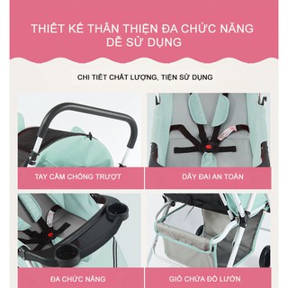 Xe đẩy em bé 2 chiều cao cấp Haowei T305