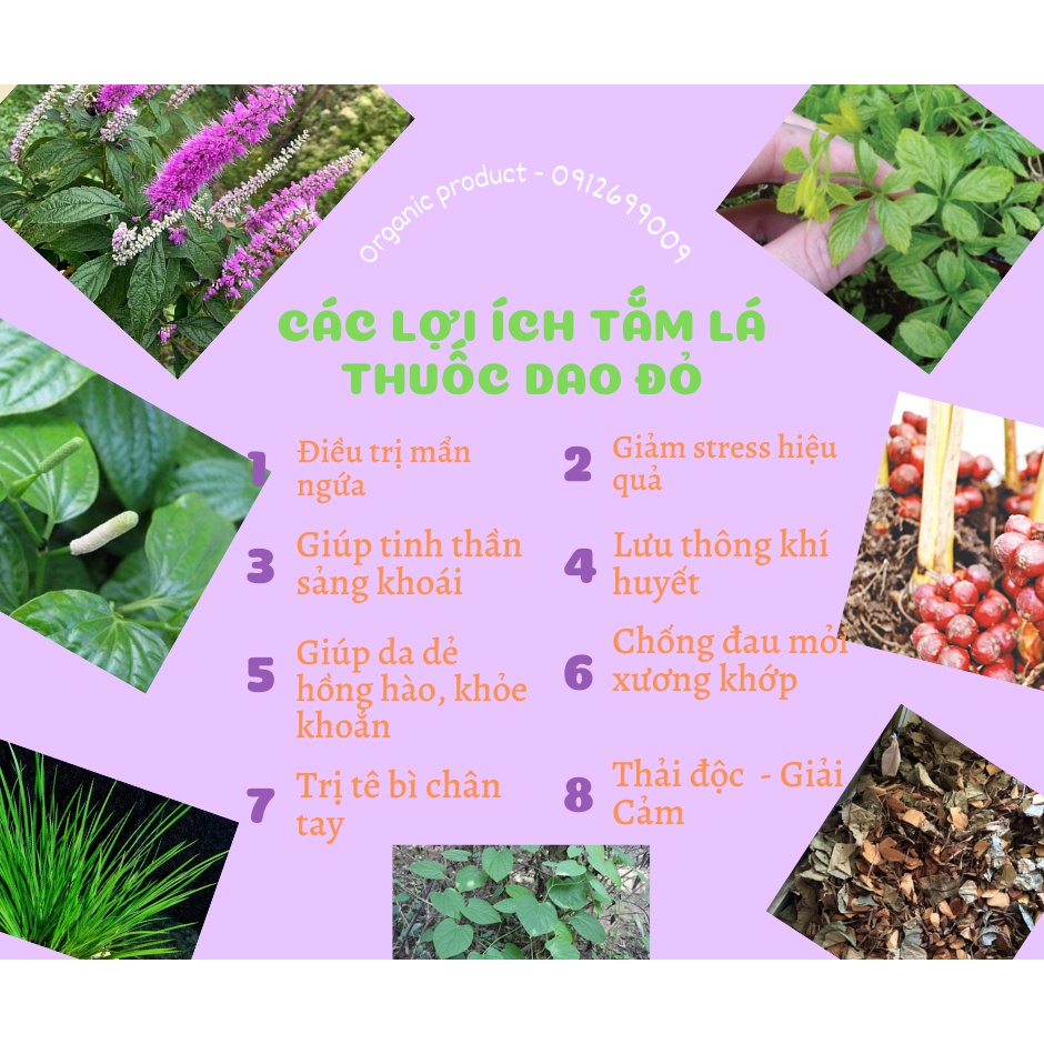 Nước tắm lá Dao Đỏ - 100% từ thiên nhiên 1000ml