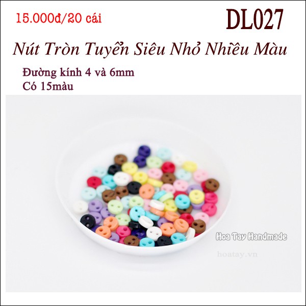 Nút áo siêu nhỏ 4mm cho búp bê nhiều màu DL027