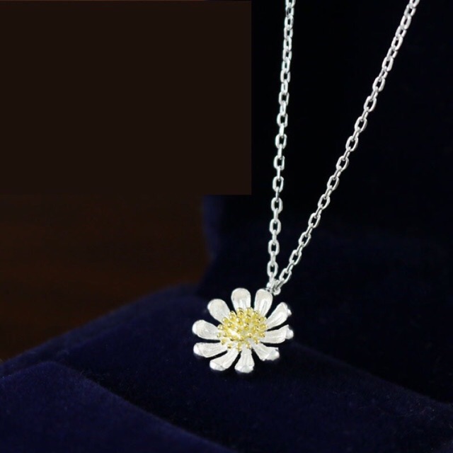 Dây chuyền hoa cúc bạc 925, sale giá rẻ