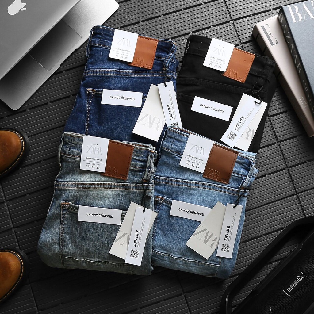 Quần jean ống ôm xanh rêu wax hàng cao cấp jean co giản