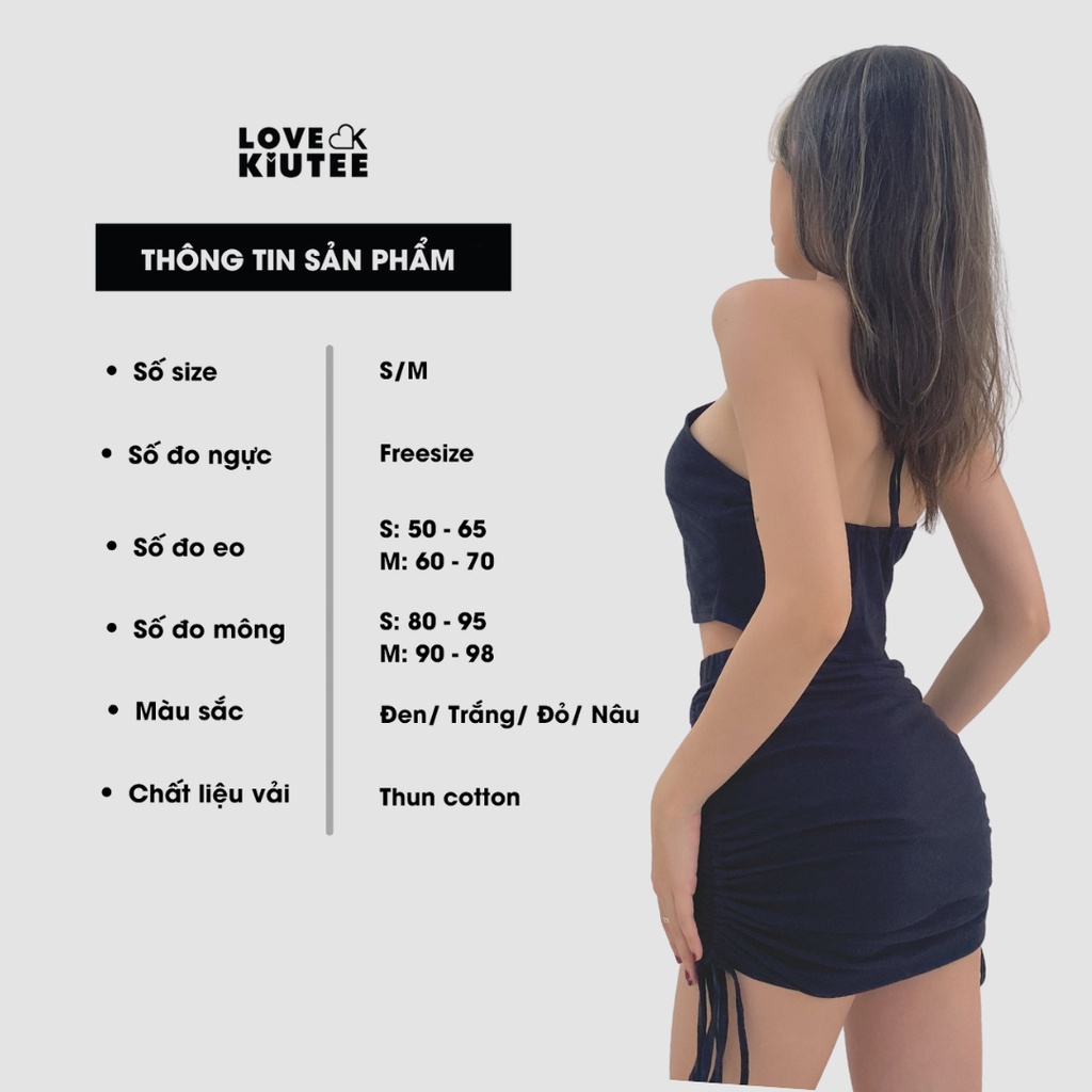 Chân váy ngắn rút dây 2 bên Ruched Mini Skirt nhiều màu LOVEKIUTEE