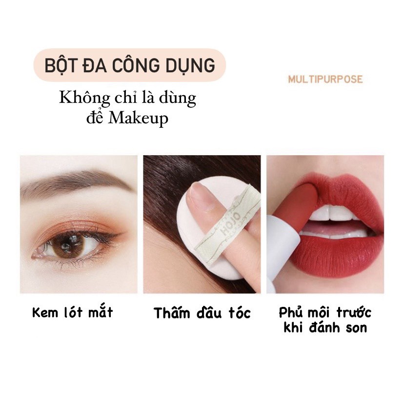 Phấn Phủ Dạng Bột HOJO Kiểm Soát Dầu Cả Ngày, Giúp Lớp Nền Không Xuống Tone, Hoàn Hảo Tự Nhiên, Lâu Trôi Cả Ngày Dài