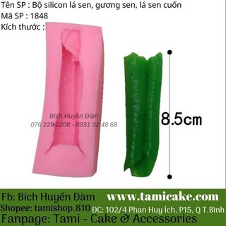 Bộ khuôn silicon lá sen, gương sen, lá sen cuốn 1848