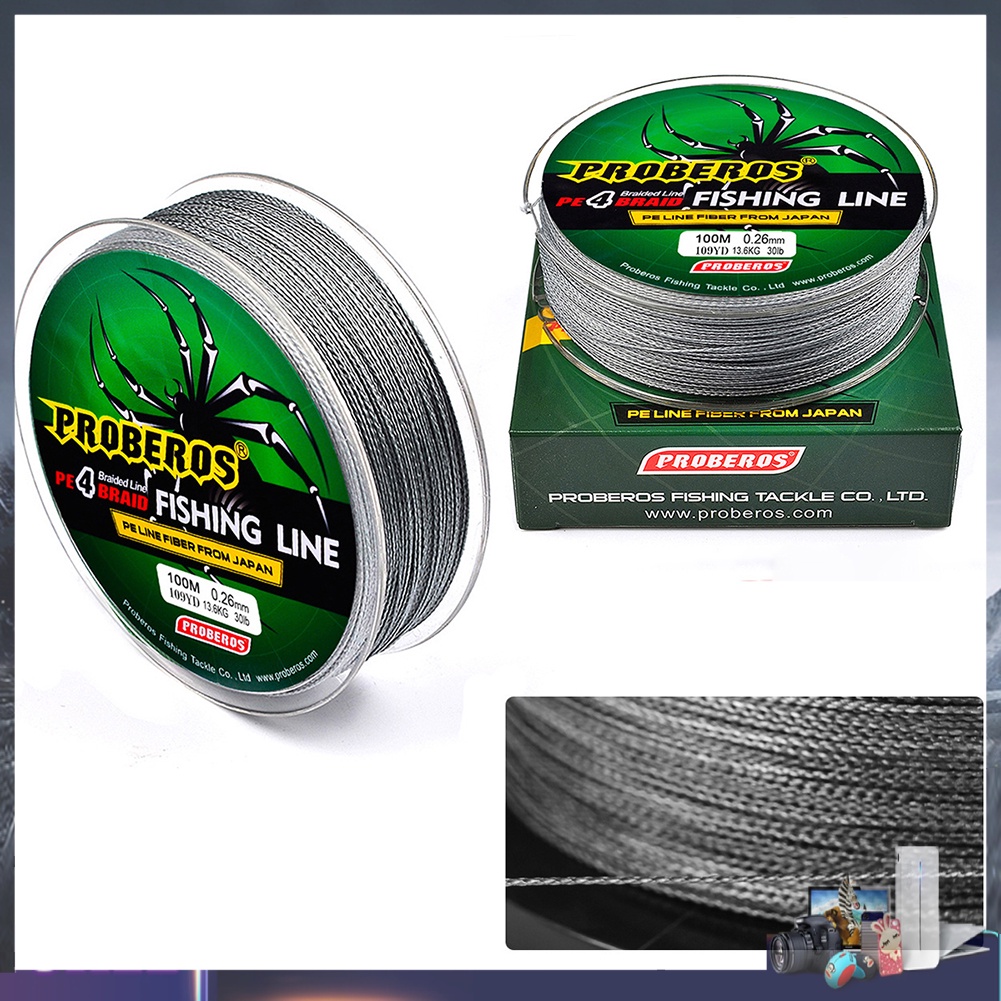 Cuộn dây câu cá bện 4 sợi PE dài 100m 0.4-10.0