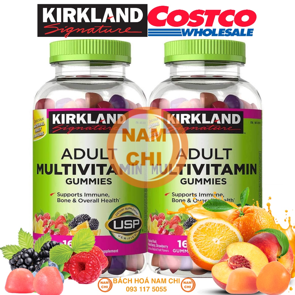 Kẹo Dẻo Bổ Sung Vitamin Kirkland Signature ADULT MULTIVITAMIN GUMMIES 160 Viên (CHUẨN COSTCO USA)