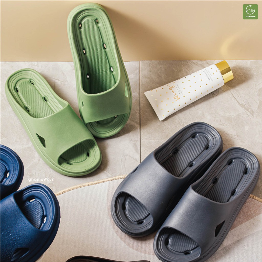 Dép đi trong nhà nam nữ cao su thoáng khí, mềm nhẹ cho da DT21M1