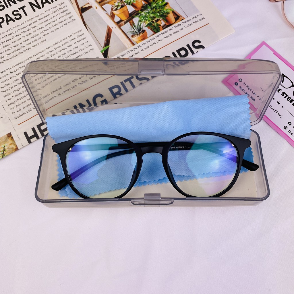 Gọng kính nữ chất liệu nhựa dẻo hàn mắt tròn [ Box + khăn lau ] thời trang nhiều màu sắc | BigBuy360 - bigbuy360.vn