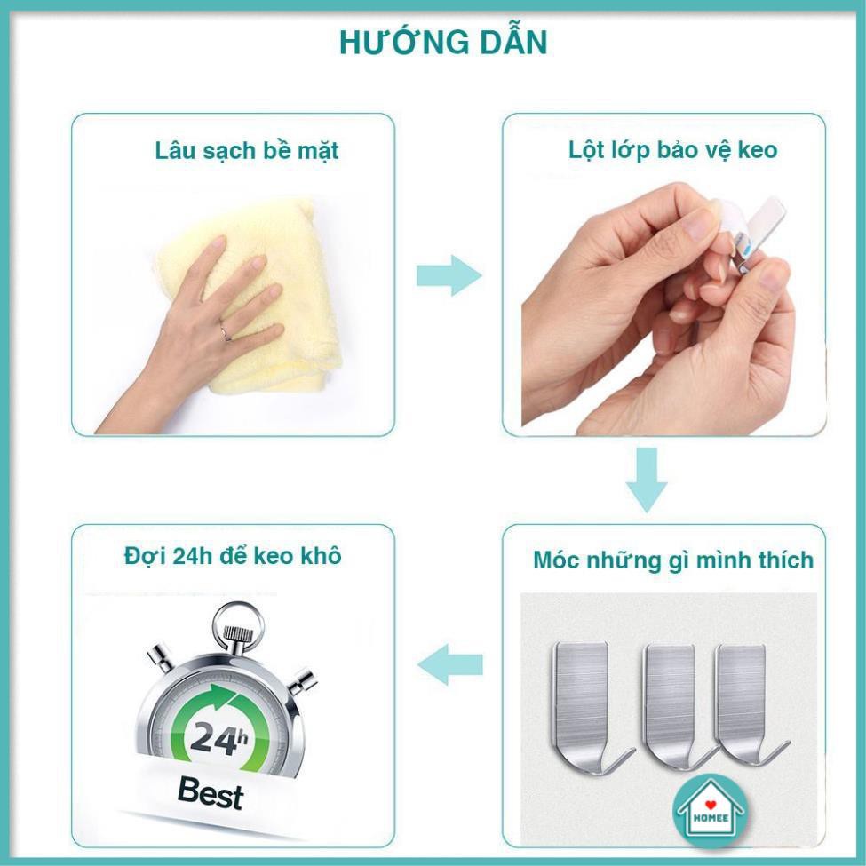 Combo 10 Móc Treo Dán Tường, Móc Treo Đồ Tiện Ích Siêu Dính Homee Shop