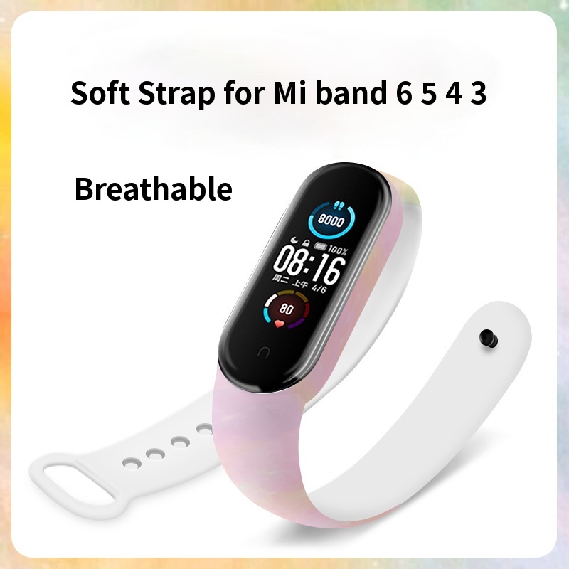 Dây Đeo Thay Thế In Họa Tiết Hoạt Hình Cho Xiaomi Mi Band 6/5 4/3 5/6