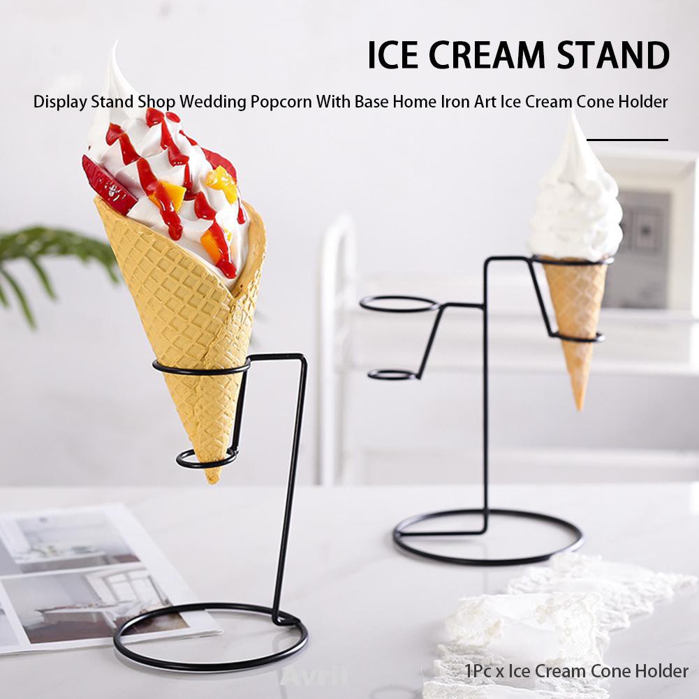 Wedding Home Restaurant Party Iron Art With Base French Fries Shop Sweets Sushi Hand Rolls Ice Cream Cone Holder