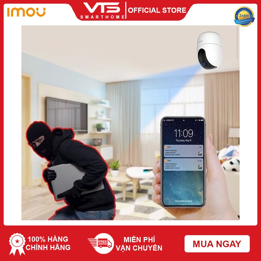 Camera IP Wifi IMOU A22EP 2.0MP, Full HD 1080P, 360 độ, Phát hiện chuyển động, Tích hợp còi báo động