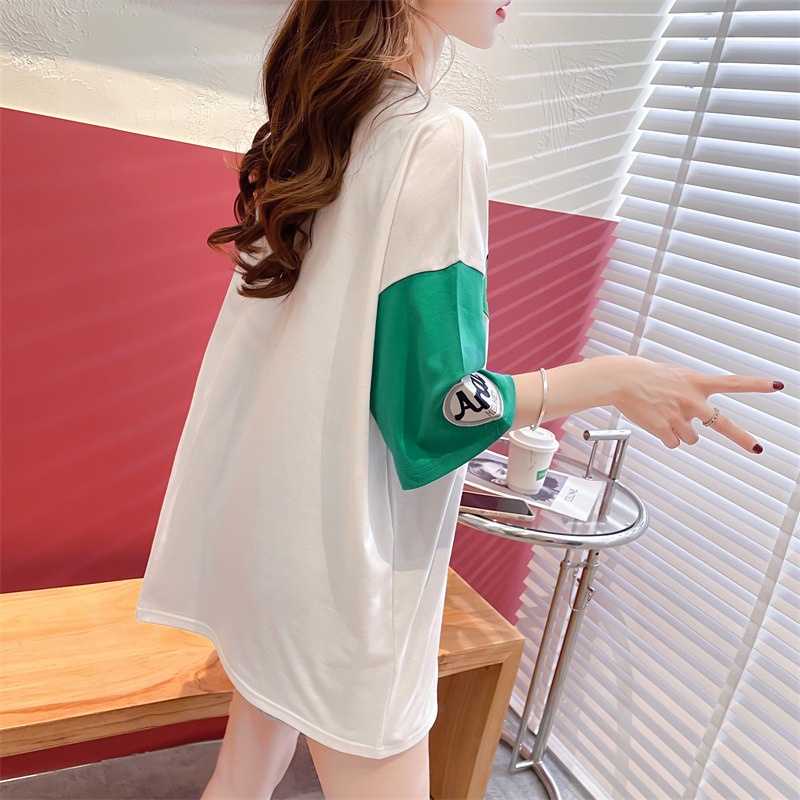 Áo thun ZHELIHANGFEI cotton tay ngắn size lớn in họa tiết hoạt hình phong cách Hàn Quốc thời trang cho nữ