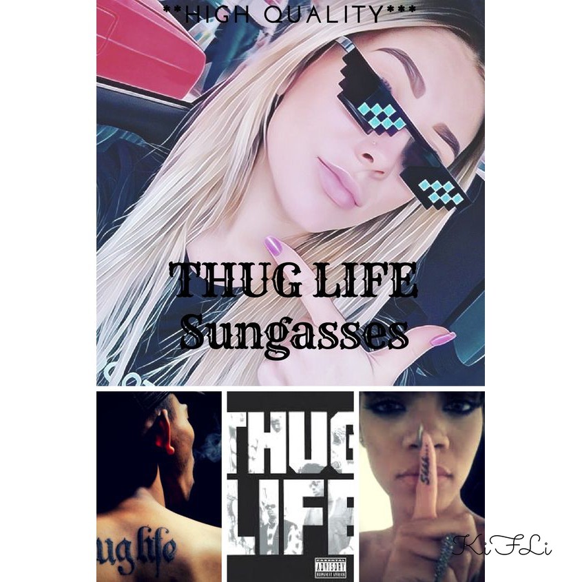Set 2 Kính Mát Thug Life Độc Đáo Hợp Xu Hướng