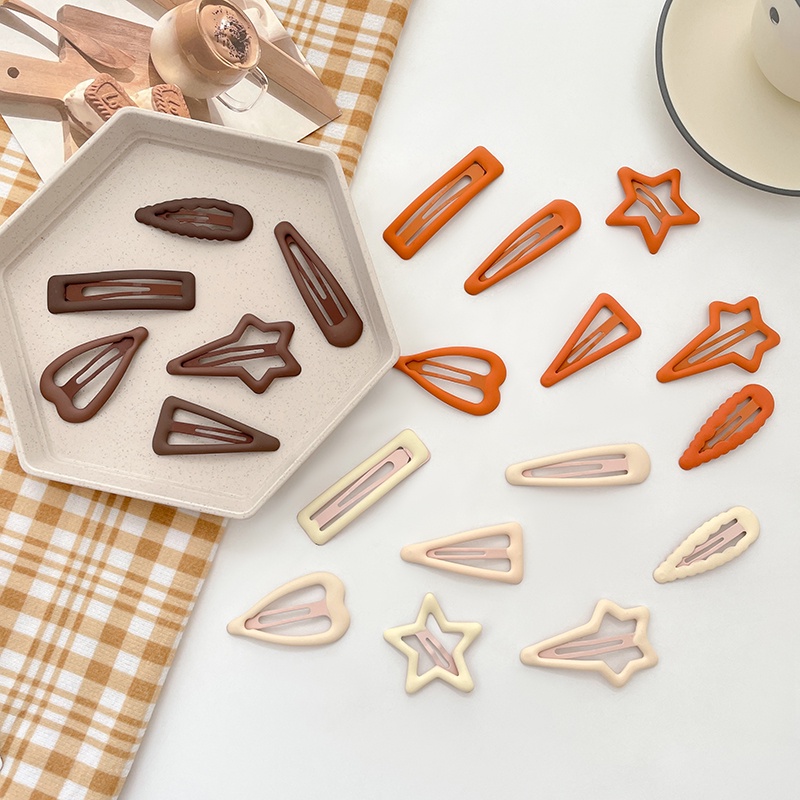 Bộ Kẹp Tóc Ngôi Sao Màu Nâu Dễ Thương Xinh Xắn Dành Cho Bé Gái