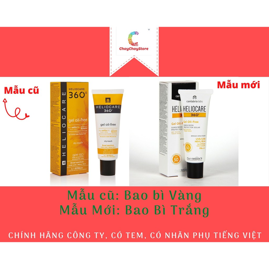 ✔️[Tem CTY] Kem Chống Nắng HELIOCARE 360° Gel Oil Free SPF50 50mL - Gel Chống Nắng Cho Da Dầu, Da Thường, Da Hỗn Hợp