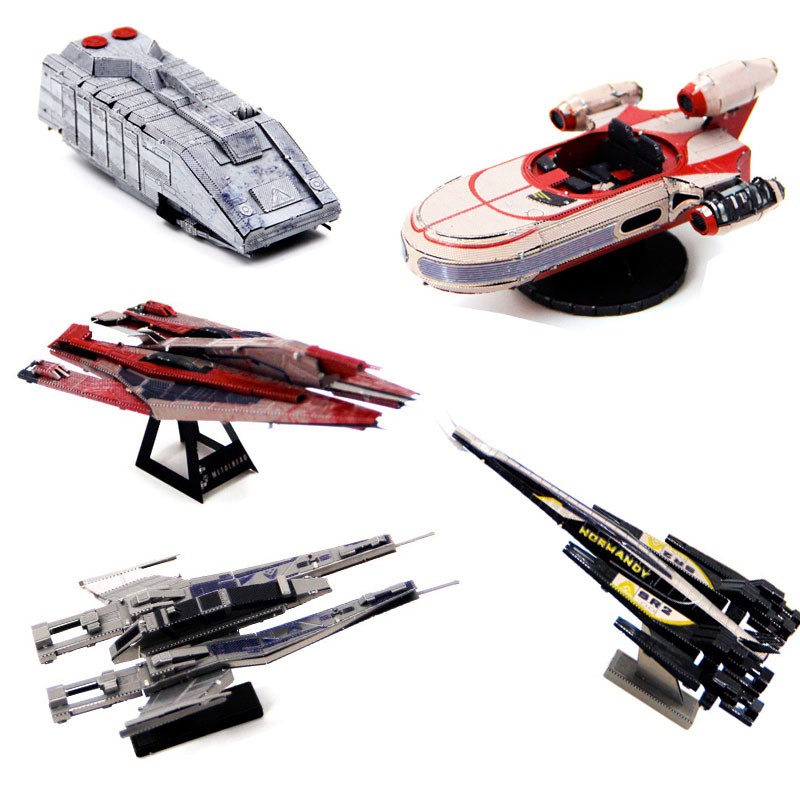 Mô hình 3D thép tự ráp bản màu màu tàu không gian