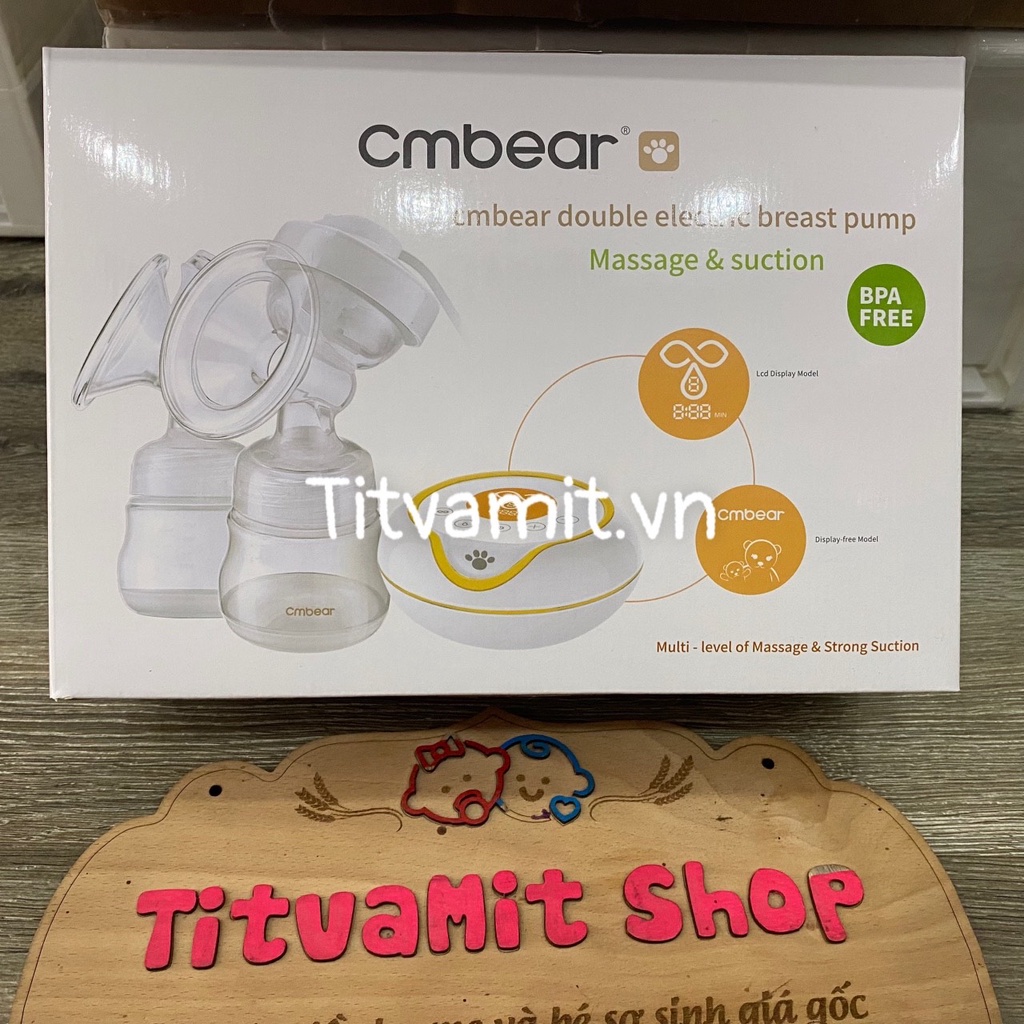 [CÓ MÁT XA] Máy hút sữa điện đôi Cmbear, Hút êm, massage, kích sữa tốt
