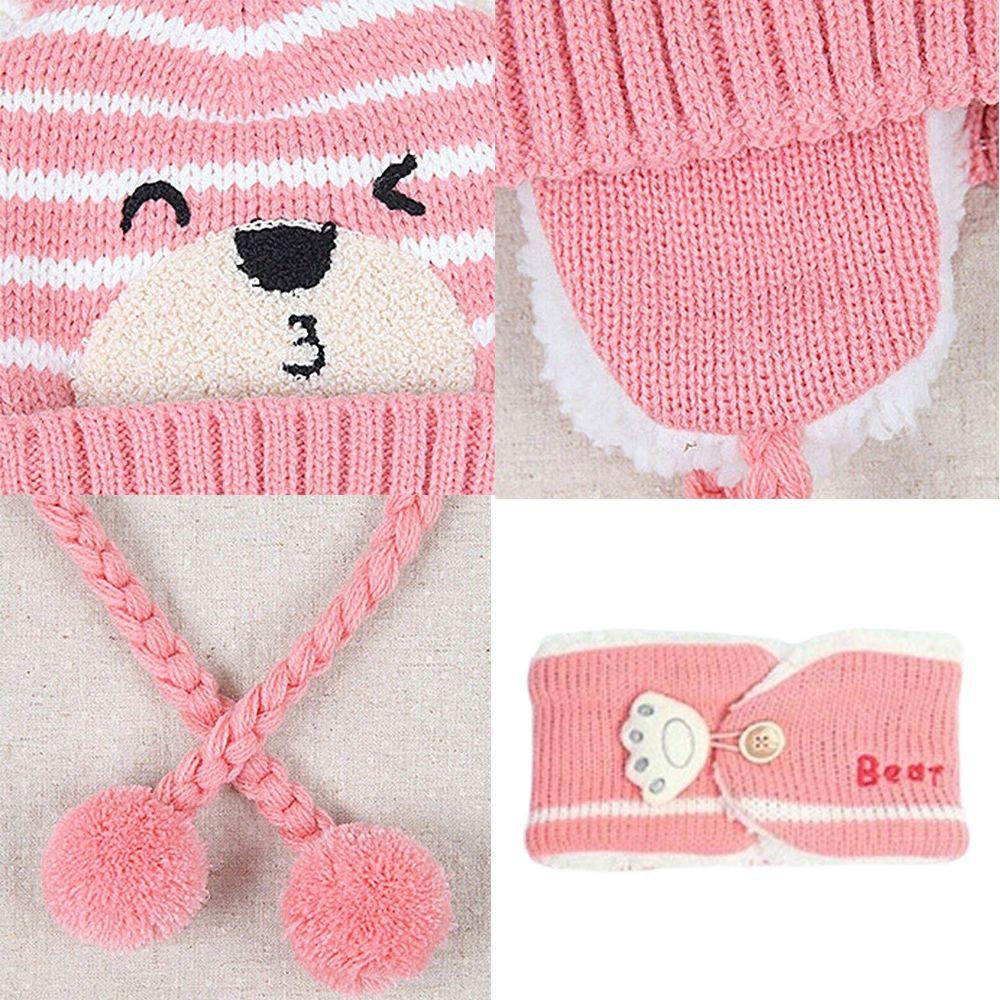 Set Mũ Len Kèm Khăn Choàng Cổ Giữ Ấm Cho Bé