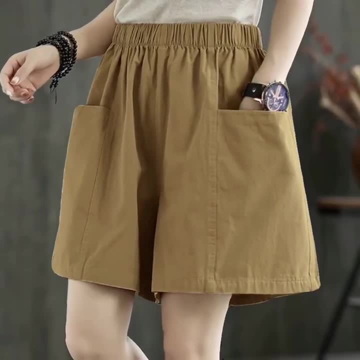 Quần short nữ, quần đùi nữ mặc ở nhà chất liệu đũi siêu thoáng mát nhiều màu sắc(40-68kg) QS09 | BigBuy360 - bigbuy360.vn