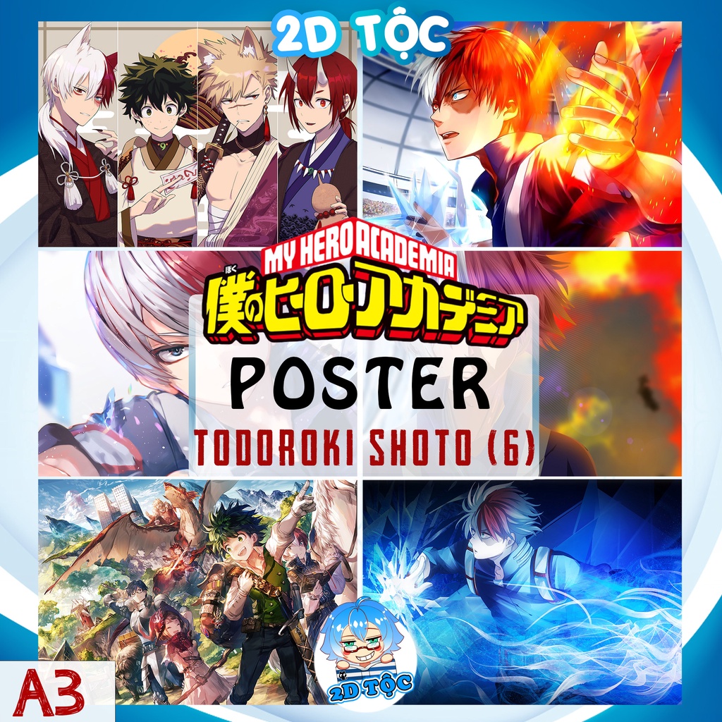 Ảnh poster A3 Todoroki Shoto (6) Anime Manga Boku no Hero Academia chất liệu giấy cao cấp - 2D Tộc Shop