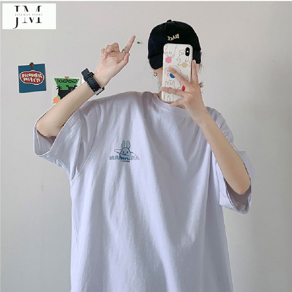 Áo thun Unisex tay lỡ form rộng in hình mặt trăng, áo phông nam nữ Freesize vải Cotton cao cấp tay lửng JTeeMan - JT30 | BigBuy360 - bigbuy360.vn
