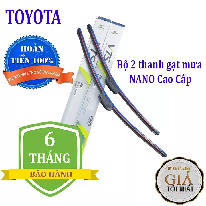 Cần gạt nước mưa ô tô Nano xương mềm cao cấp dành cho xe Toyota: Camry-Altis-Yaris-Fortuner-Vios-Innova,.. - vo2_store