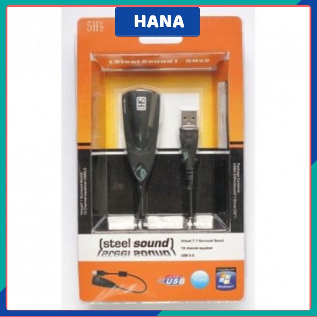 Usb Sound card adapter 5h 7 1 .H5, Dây chia mic Và loa từ cổng USB,  cáp nối USB ra sound cho máy tính