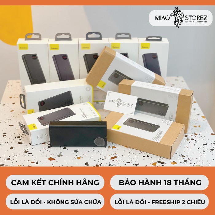 Miao - Pin dự phòng cực nhanh Baseus Adaman Metal Digital Display Quick Charge